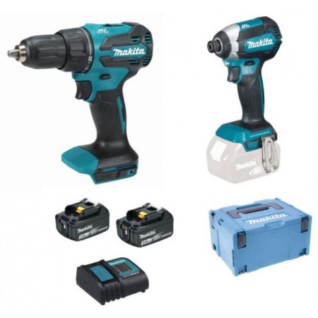 Makita DHP490+DTD153 Li-ion LXT zestaw akumulatorowy (18V/2x3,0Ah) + Makpac