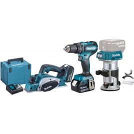 Makita DLX3116TJ Aku zestaw narzędzi Li-ion LXT 18V (2xBL1850B+DC18RC+MAKPAC)