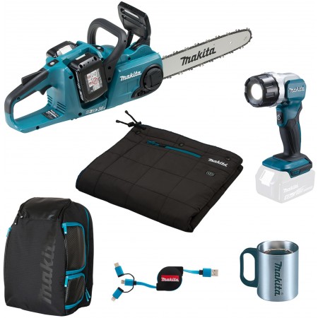 Makita DLX3129TX1 Aku zestaw narzędzi DUC353+DCB200A+DEADML808 (2xBL1850B+DC18RD)