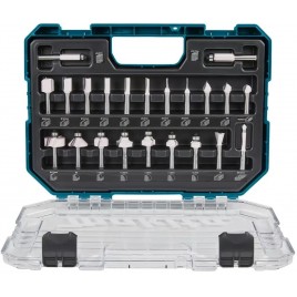 Makita D-74778 Zestaw frezów trzpieniowych uniwersalnych, 22 szt., 8mm, walizka