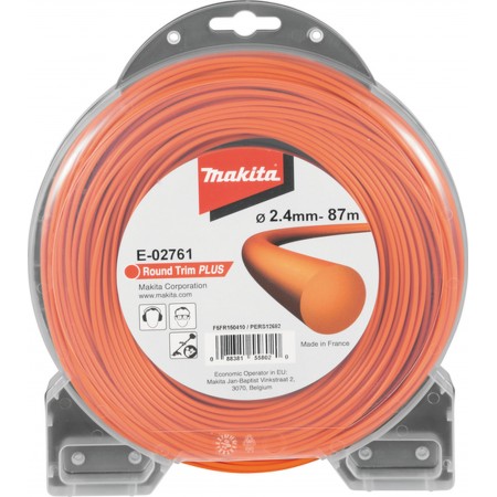 Makita E-02761 Żyłka nylonowa Plus 2,4 mm, 87 m, pomarańczowa, okrągła