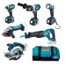 MAKITA DLX6046 Zestaw baterii DGA452Z+DHP458Z+DJR186Z+DML802+DSS610Z+DTD152Z+195584+3xAku