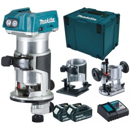 Makita DRT50RTJX2 akumulatorowa Frezarko-wycinarka Li-ion LXT 18V/5,0Ah, Makpac Makita DRT50RTJX2 akumulatorowa Frezarko-wycinarka Li-ion LXT 18V/5,0Ah, Makpac