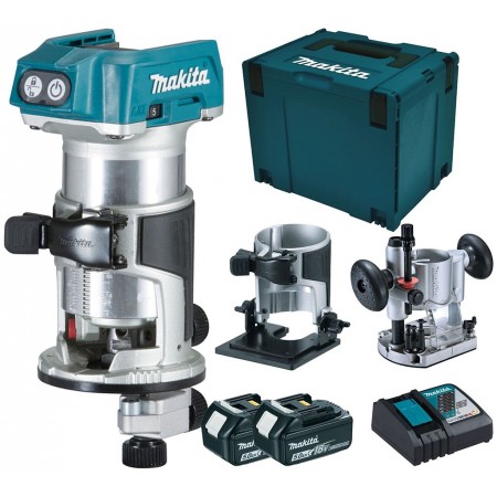 Makita DRT50RTJX2 akumulatorowa Frezarko-wycinarka Li-ion LXT 18V/5,0Ah, Makpac Makita DRT50RTJX2 akumulatorowa Frezarko-wycinarka Li-ion LXT 18V/5,0Ah, Makpac
