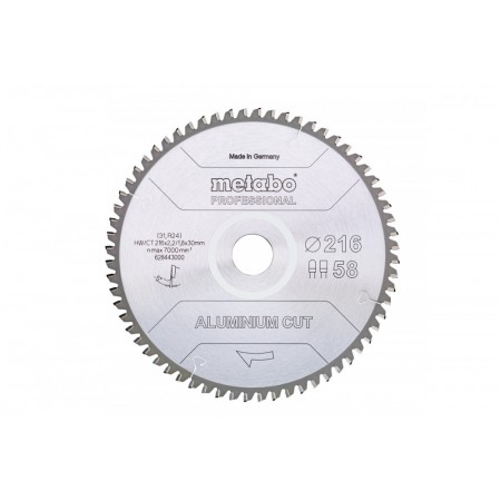 Metabo Aluminium Cut - Professional Brzeszczot Hw/Ct 216x30 Z58 Fz/Tz 5 628443000)