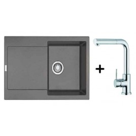 Franke SET G40 Zlewozmywak MRG 611 kamienny szary + bateria FN 0147, 114.0283.437