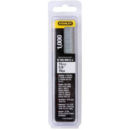Stanley 1-SWK-BN0625T 15mm/5/8"/18 Gwoździe do zszywacza, 8/300/E/J, 1000 szt.