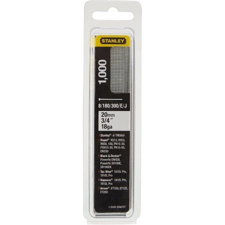 Stanley 1-SWKBN075T 20mm/3/4"/18 Gwoździe galwanizowane 8/300/E/J, 1000 szt. Stanley 1-SWKBN075T 20mm/3/4"/18 Gwoździe galwanizowane 8/300/E/J, 1000 szt.