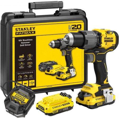 Stanley SFMCD726D2K FatMax V20 Wiertarko-wkrętarka udarowa (80Nm/18V/2x2,0Ah) Stanley SFMCD726D2K FatMax V20 Wiertarko-wkrętarka udarowa (80Nm/18V/2x2,0Ah)