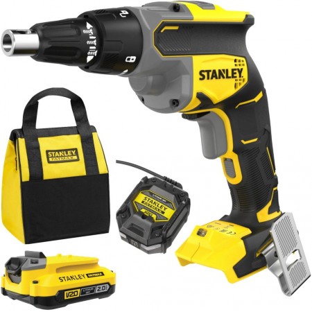Stanley SFMCF600D1S FatMax V20 Aku wkrętarka do karton-gipsu (18V/1x2,0Ah), torba Stanley SFMCF600D1S FatMax V20 Aku wkrętarka do karton-gipsu (18V/1x2,0Ah), torba