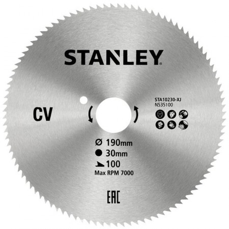 Stanley STA10230-XJ Tarcza pilarska 190x30mm, 100 zębów
