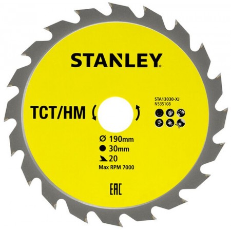 Stanley STA13030 Tarcza do cięcia drewna 190x30mm, 20 zębów