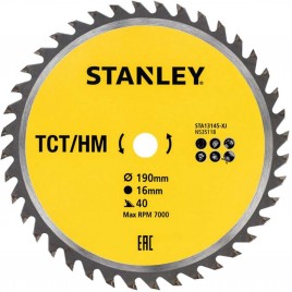 Stanley STA13145 Tarcza do cięcia drewna 190x16mm, 40 zębów