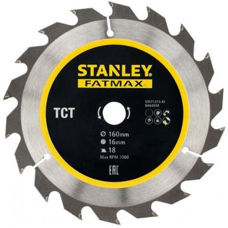 Stanley STA15315 Tarcza do cięcia drewna 160x16mm, 18 zębów
