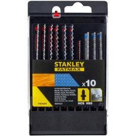 Stanley STA29240 Brzeszczoty do wyrzynarki HCS-HSS typu T do drewna i metalu, 10 sztuk
