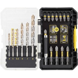 Stanley STA88552-XJ FatMax Zestaw 19 szt. końcówek udarowych 1/4" + wiertła do muru