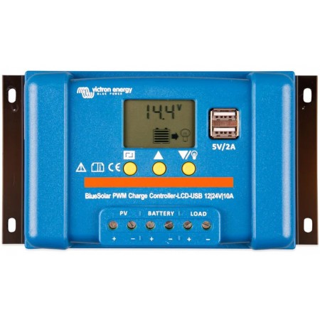 Victron Energy BlueSolar PWM-LCD&USB Regulator ładowania (12/24V-10A) SCC010010050 Victron Energy BlueSolar PWM-LCD&USB Regulator ładowania (12/24V-10A) SCC010010050