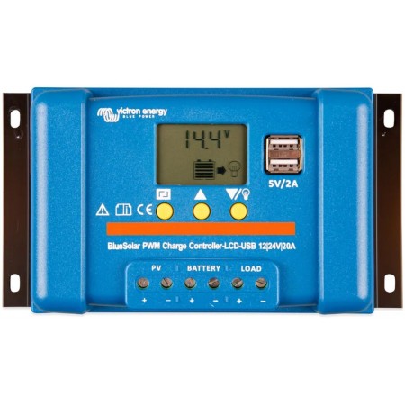 Victron Energy BlueSolar PWM-LCD&USB Regulator ładowania (12/24V-20A) SCC010020050 Victron Energy BlueSolar PWM-LCD&USB Regulator ładowania (12/24V-20A) SCC010020050