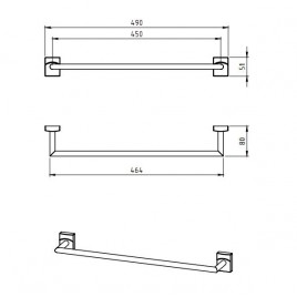 NOVASERVIS METALIA 12 Wieszak na ręczniki, 450 mm, chrom 0227,0