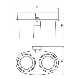 NOVASERVIS METALIA 12 Podwójny uchwyt na szczoteczki, chrom / szkło 0257,0