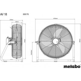 Metabo AV 18 Wentylator akumulatorowy (18V/1300ot/min) bez aku 606176850