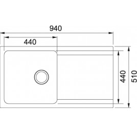 Franke Orion OID 611, 940x510 mm, zlewozmywak, szary 114.0442.824