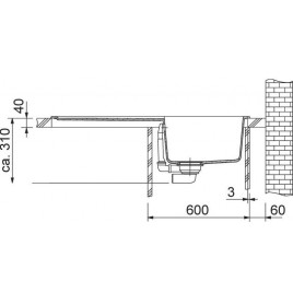 Franke Orion OID 611, 940x510 mm, zlewozmywak, szary 114.0442.824