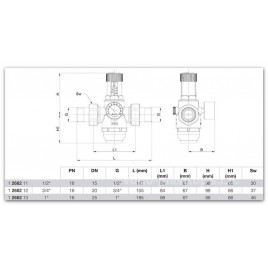 HERZ Membranowy reduktor ciśnienia 1-6 bar, 3/4", PN 161268212