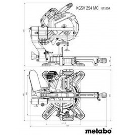 Metabo KGSV 254 MC Piła poprzeczna z posuwem (254 mm/3400 obr./min) 615254000