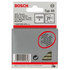 BOSCH Zszywki z wąskim grzbietem, typ 55, powlekane żywicą, 6 x 1,08 x 23 mm 1609200374