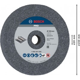 BOSCH Tarcza szlifierska do szlifierek podwójnych 150 mm, 20 mm, 46 1609201649
