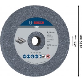 BOSCH Ściernica tarczowa do metalu PRO Metal Grinding Wheel, 150 x 20 x 20 mm, 1609201650