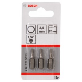 BOSCH Bit Extra Hard do wkrętarek HEX 2,5, 25 mm 2607001720