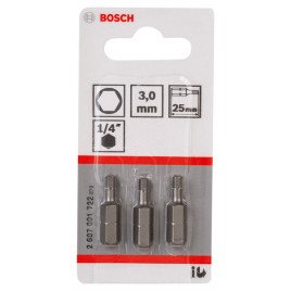 BOSCH Bit Extra Hard do wkrętarek HEX 3, 25 mm 2607001722