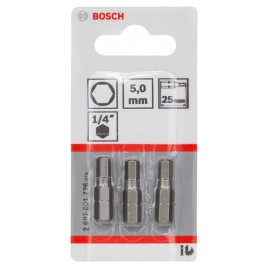 BOSCH Accessories Bit szcześciokątny, 5 mm, C 6.3, 3 szt. 2607001726