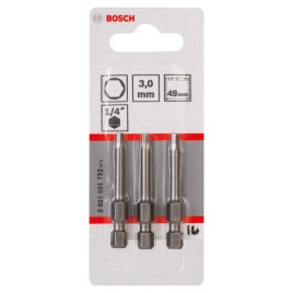 BOSCH Bit Extra Hard do wkrętarek HEX 3, 49 mm 2607001732