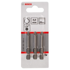 BOSCH Bit Extra Hard do wkrętarek HEX 4, 49 mm 2607001733