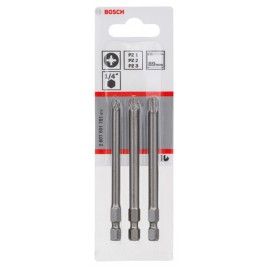 BOSCH Zestaw bitów Extra Hard do wkrętarek, 3 szt. PZ1; PZ2; PZ3; 89 mm 2607001761