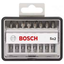 BOSCH 8-elem. zestaw bitów do wkrętarek Robust Line Sx PZ, wersja Extra Hard 2607002557