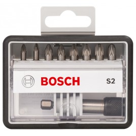BOSCH 8+1-elem. zestaw bitów do wkrętarek Robust Line S PZ, wersja Extra Hard 2607002561