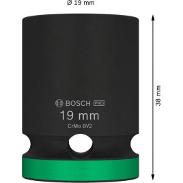 BOSCH Zestaw nasadek PRO Impact Socket, 1/2", 19 mm, standardowe 2608003050