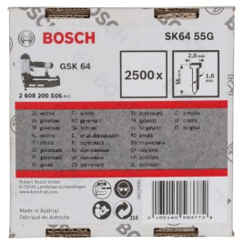 BOSCH Gwóźdź stolarski, SK64 55G 1,6/16 g 2608200506