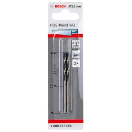 BOSCH Wiertło spiralne HSS PointTeQ 3,5 x 39 mm, 2 szt 2608577160