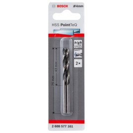 BOSCH Wiertło spiralne HSS PointTeQ 4,0 x 43 mm, 2 szt 2608577161