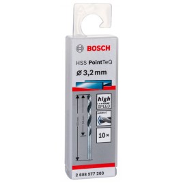 BOSCH HSS PointTeQ, Wiertło do metalu walcowe 3,2 x 36 mm 10szt. 2608577200