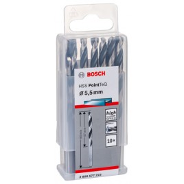 BOSCH HSS PointTeQ Wiertło do metalu walcowe 5,5 x 57 mm 10szt. 2608577223