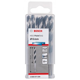 BOSCH Wiertło do metalu HSS PointTeQ 6,0 x 57 mm 10 szt. 2608577228