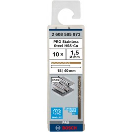 BOSCH Wiertło PRO Stainless Steel HSS-Co, 1 × 18 × 40 mm, 10 szt. 2608585873