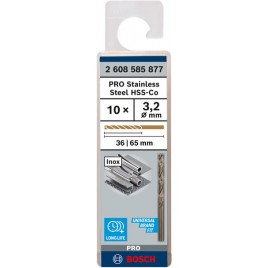 BOSCH Wiertło PRO Stainless Steel HSS-Co, 3.2 × 36 × 65 mm, 10 szt. 26085858