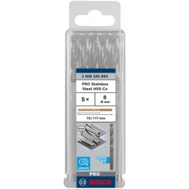 BOSCH Wiertło PRO Stainless Steel HSS-Co, 8 × 75 × 117 mm, 5 szt. 2608585894